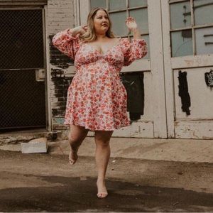 Pink Floral Dress- Plus Size
